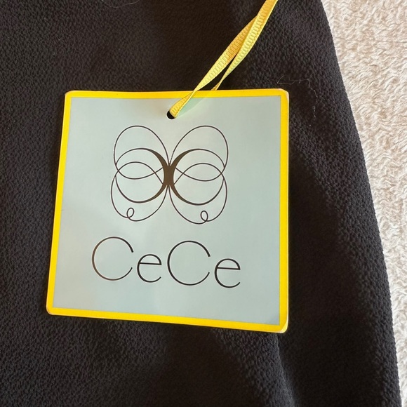 CeCe Black V-Neck Blouse with Tie Sleeves - Picture 10 of 11